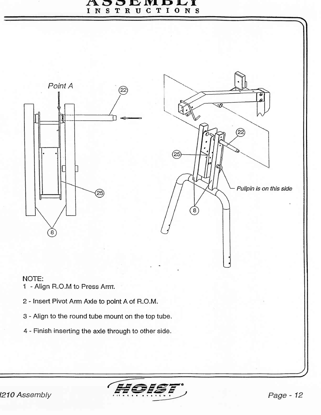 Hoist Fitness H210 manual 