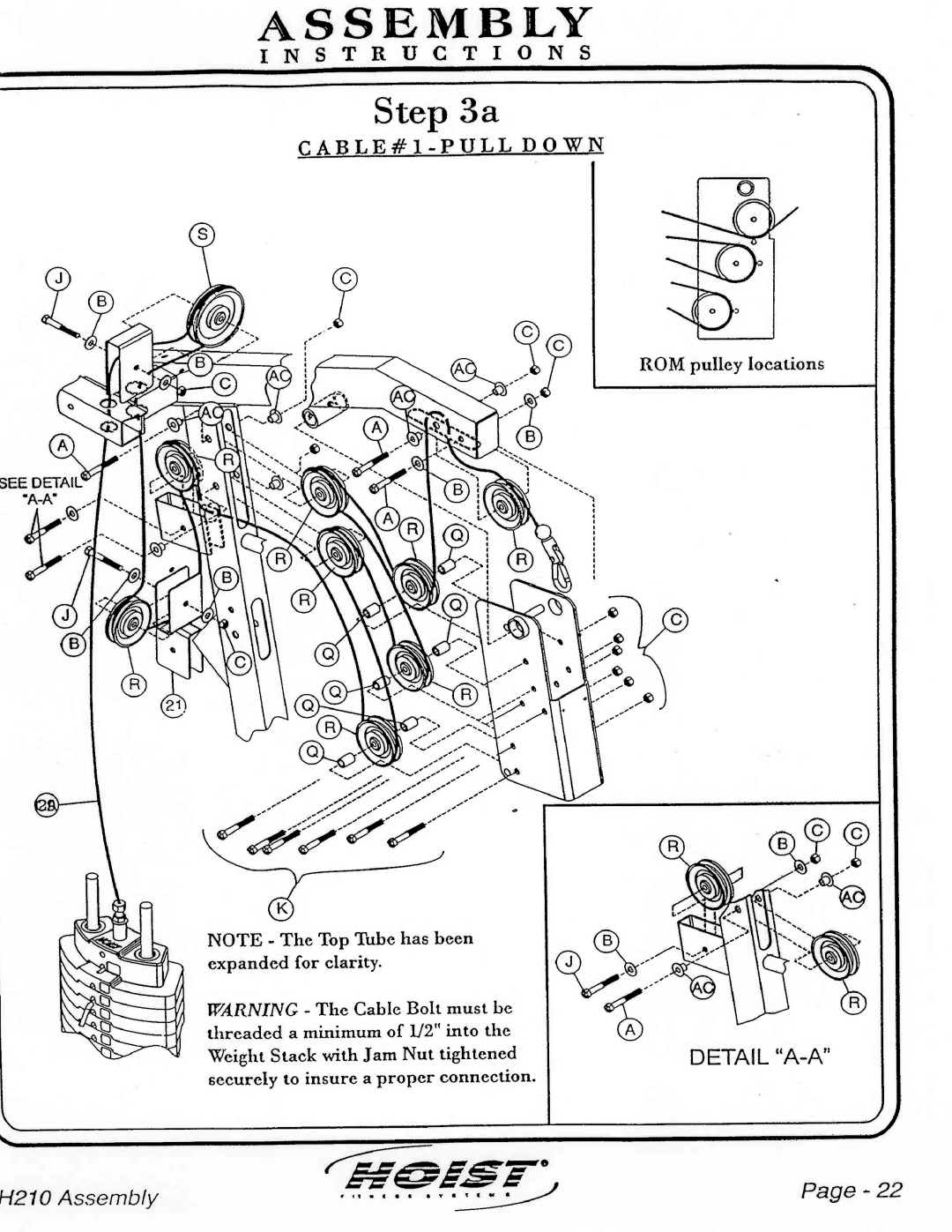 Hoist Fitness H210 manual 