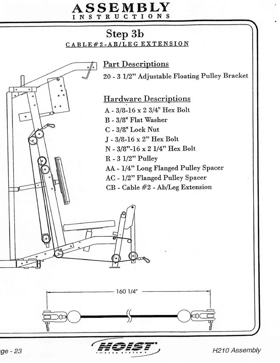 Hoist Fitness H210 manual 