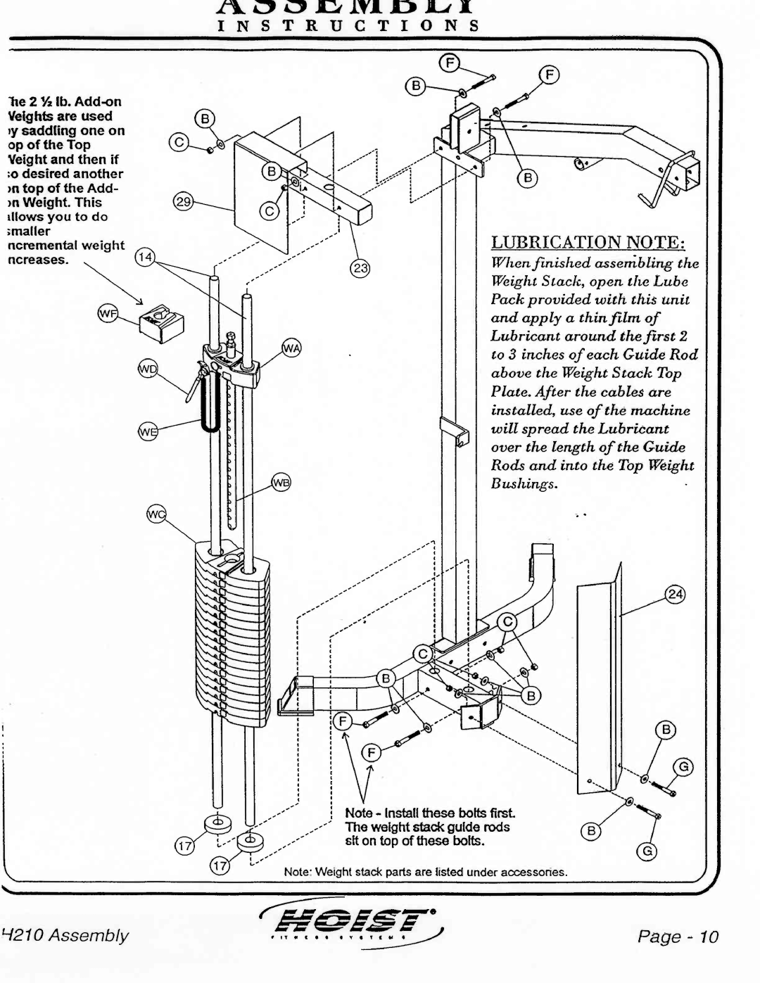 Hoist Fitness H210 manual 