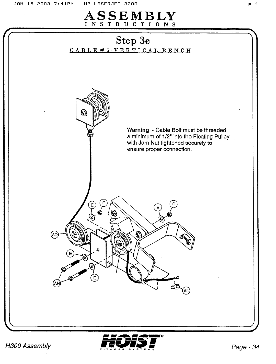 Hoist Fitness H300 manual 