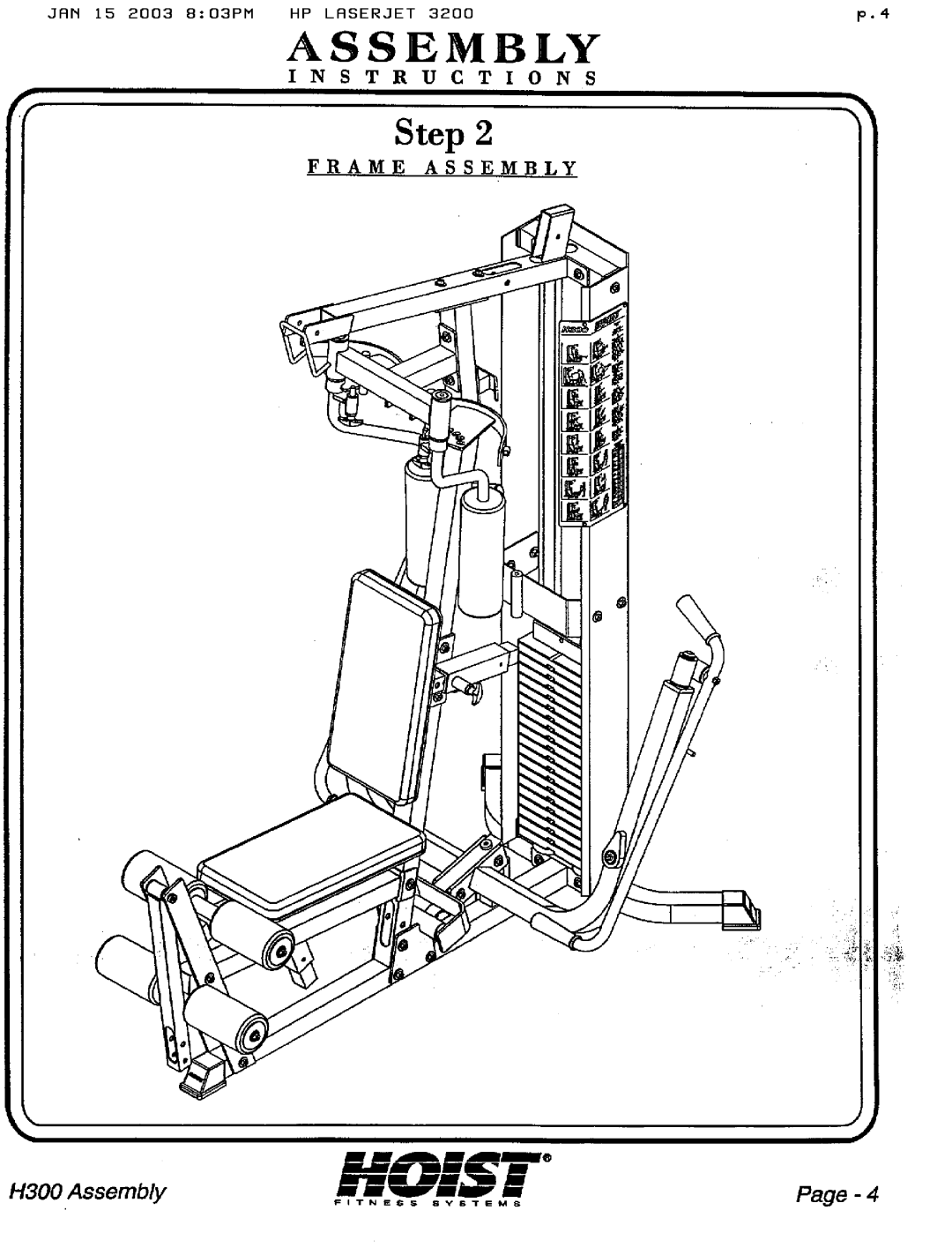 Hoist Fitness H300 manual 