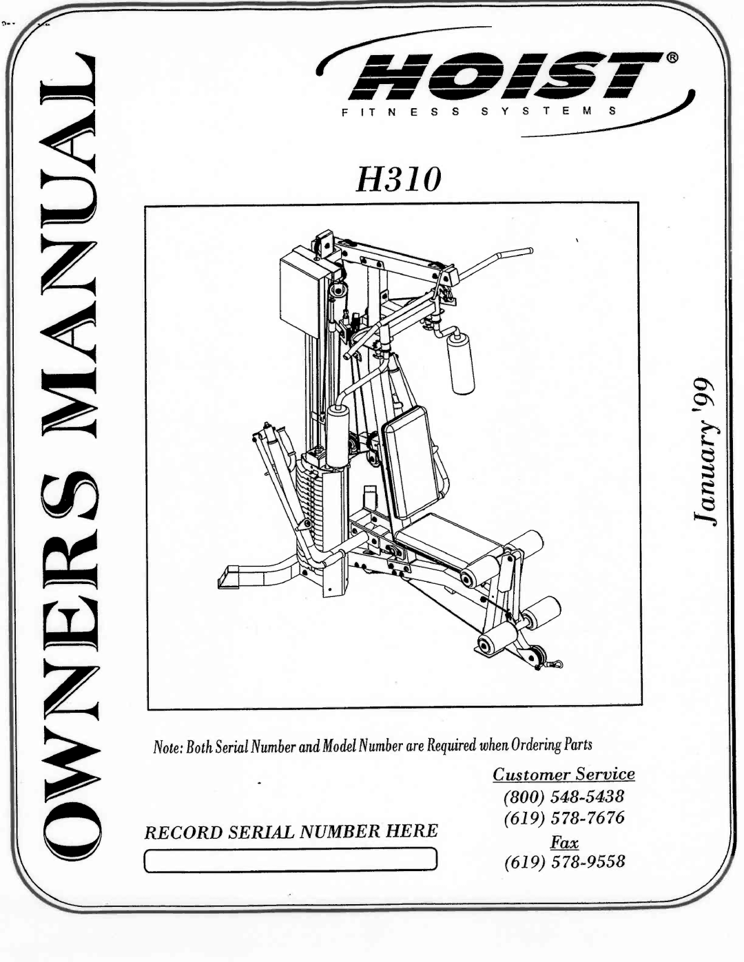 Hoist Fitness H310 manual 