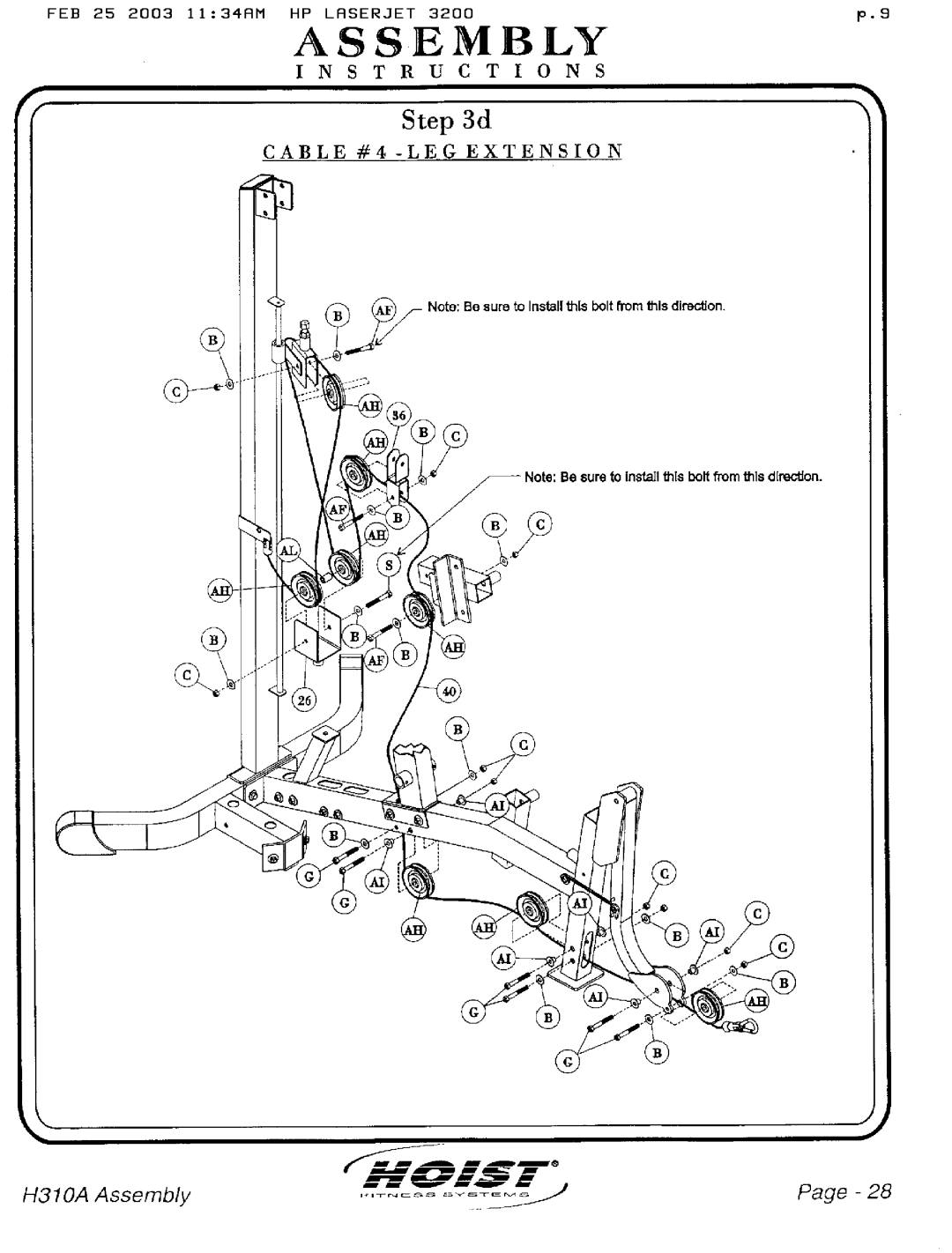 Hoist Fitness H310A manual 