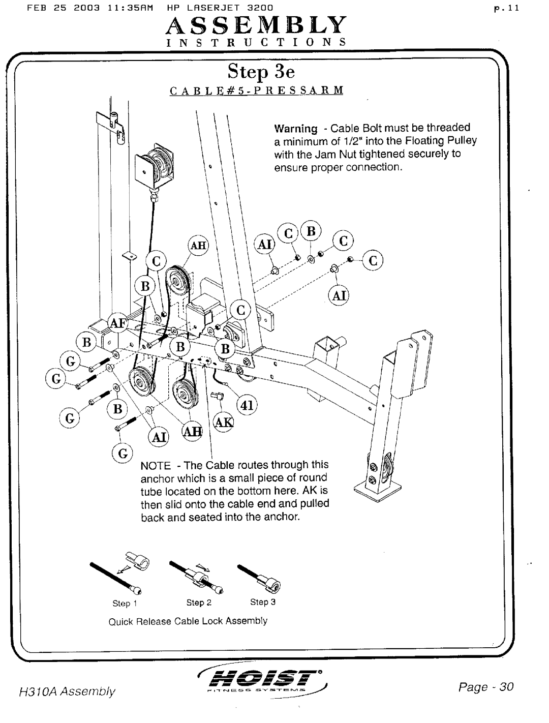 Hoist Fitness H310A manual 