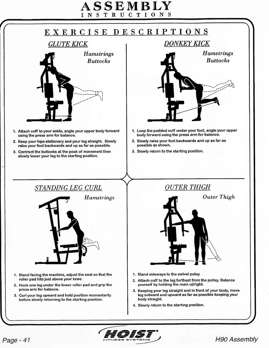 Hoist Fitness H90 manual 