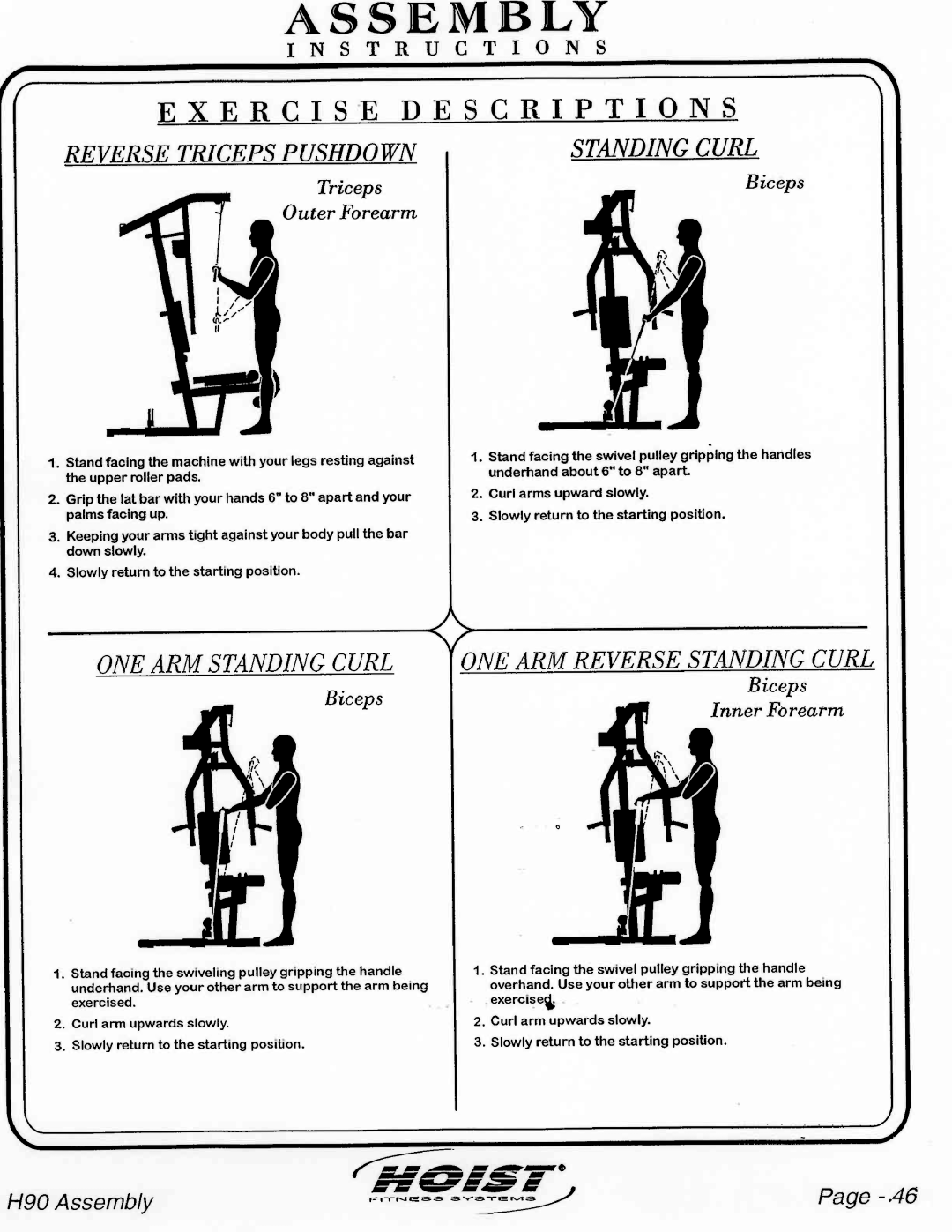 Hoist Fitness H90 manual 