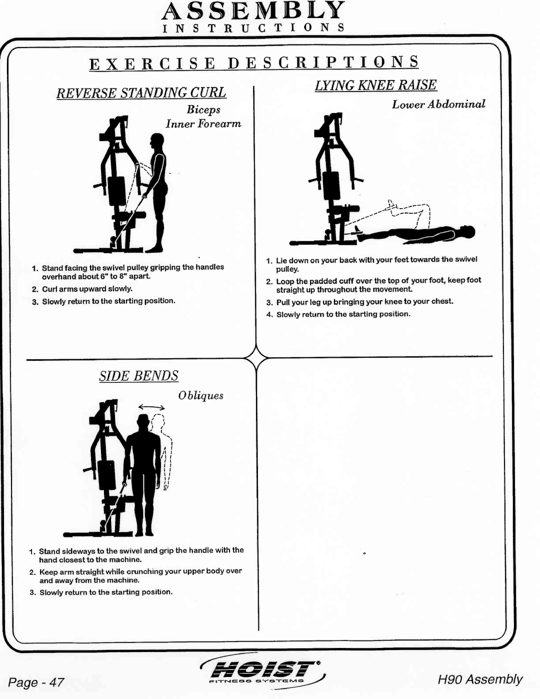 Hoist Fitness H90 manual 