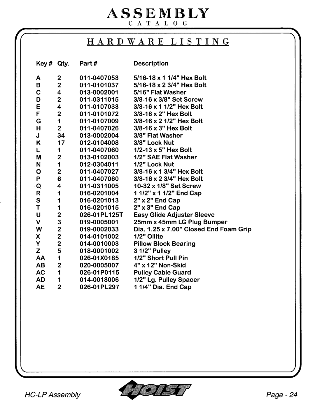 Hoist Fitness HC-LP manual 