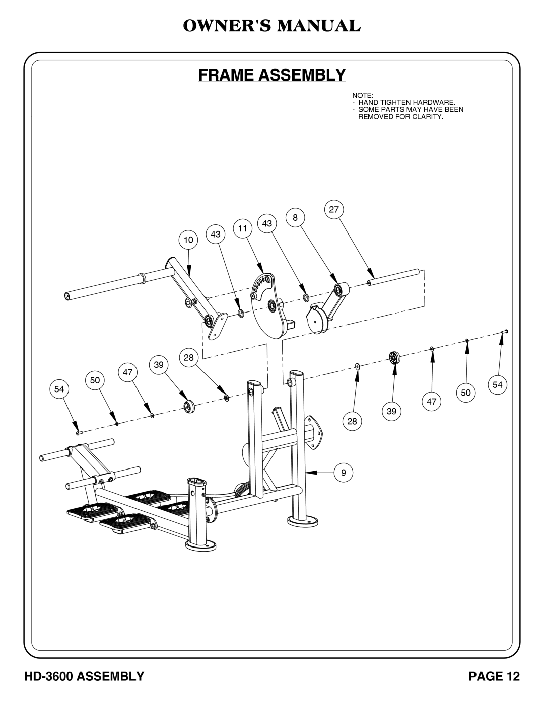 Hoist Fitness HD-3600 owner manual 10 43 11 