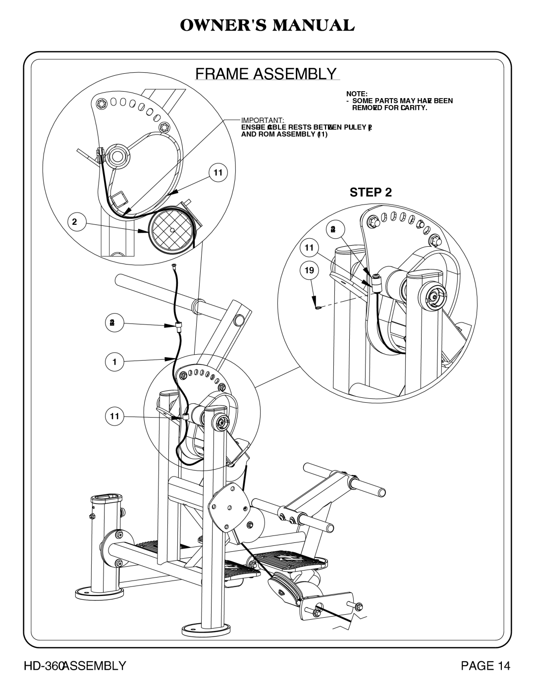 Hoist Fitness HD-3600 owner manual Step 