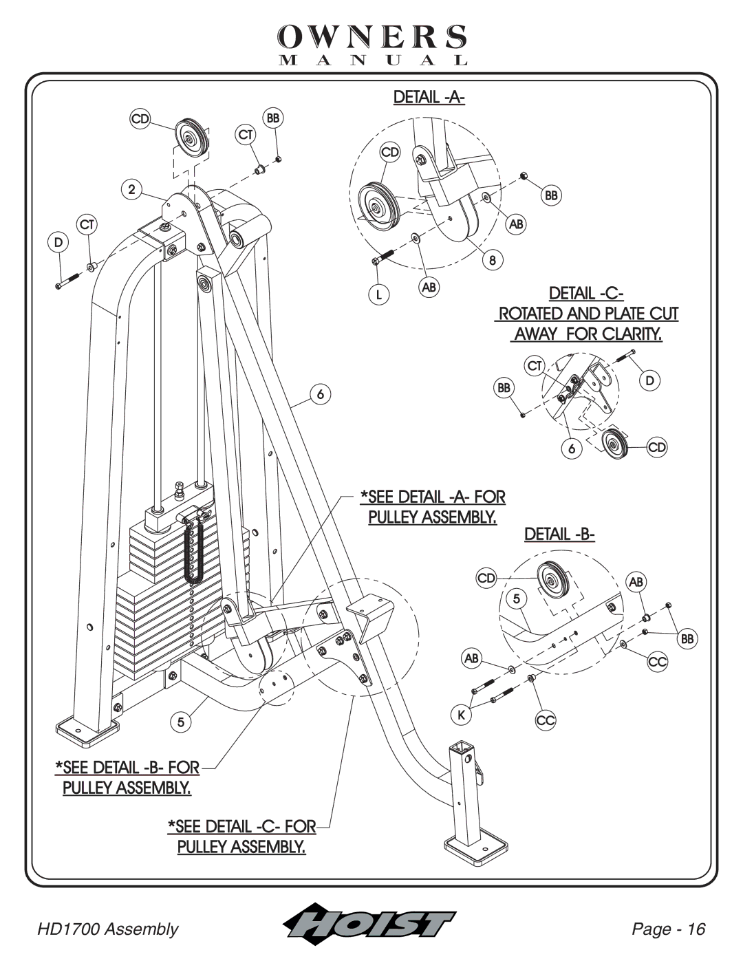 Hoist Fitness HD1700 owner manual Detail -C 