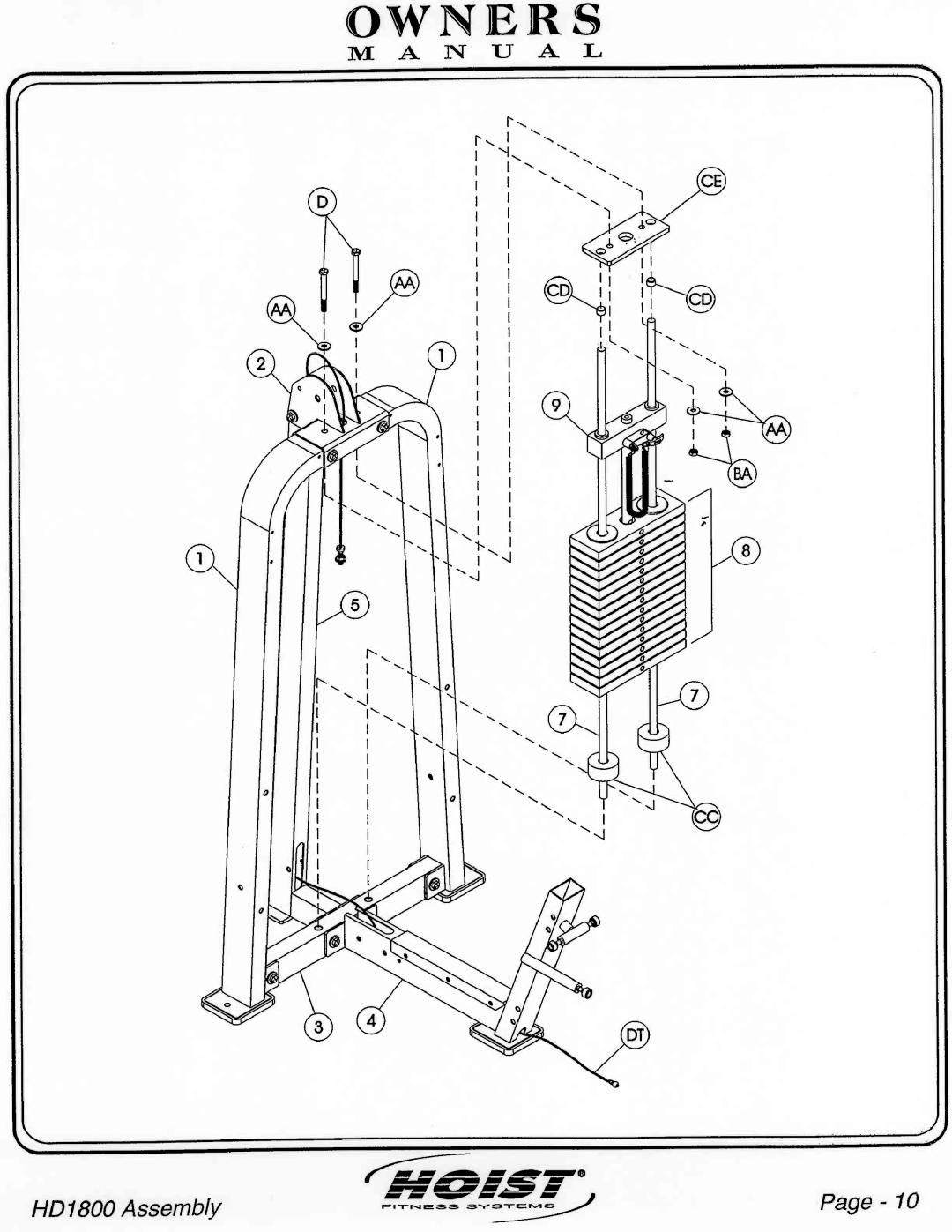 Hoist Fitness HD1800 manual 