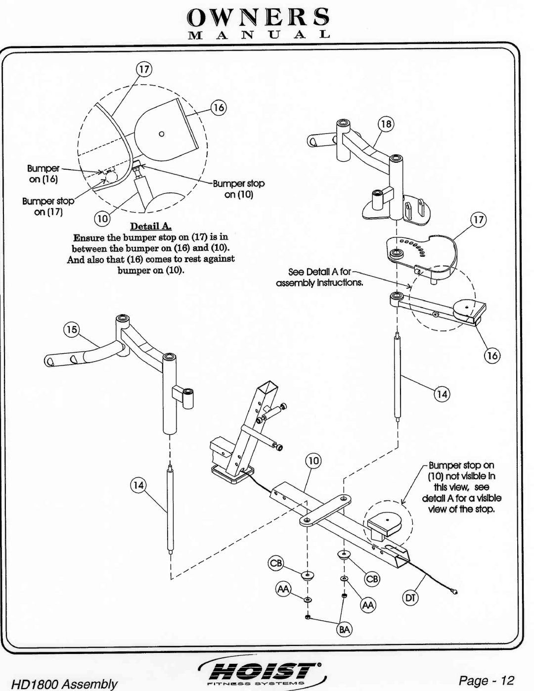 Hoist Fitness HD1800 manual 