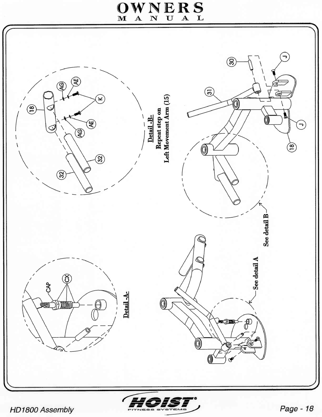 Hoist Fitness HD1800 manual 