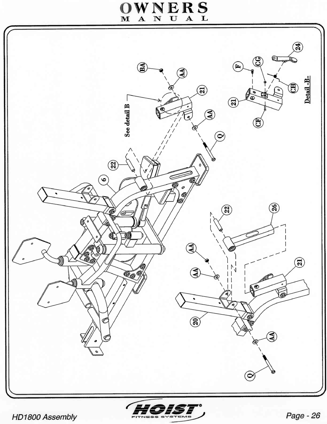 Hoist Fitness HD1800 manual 