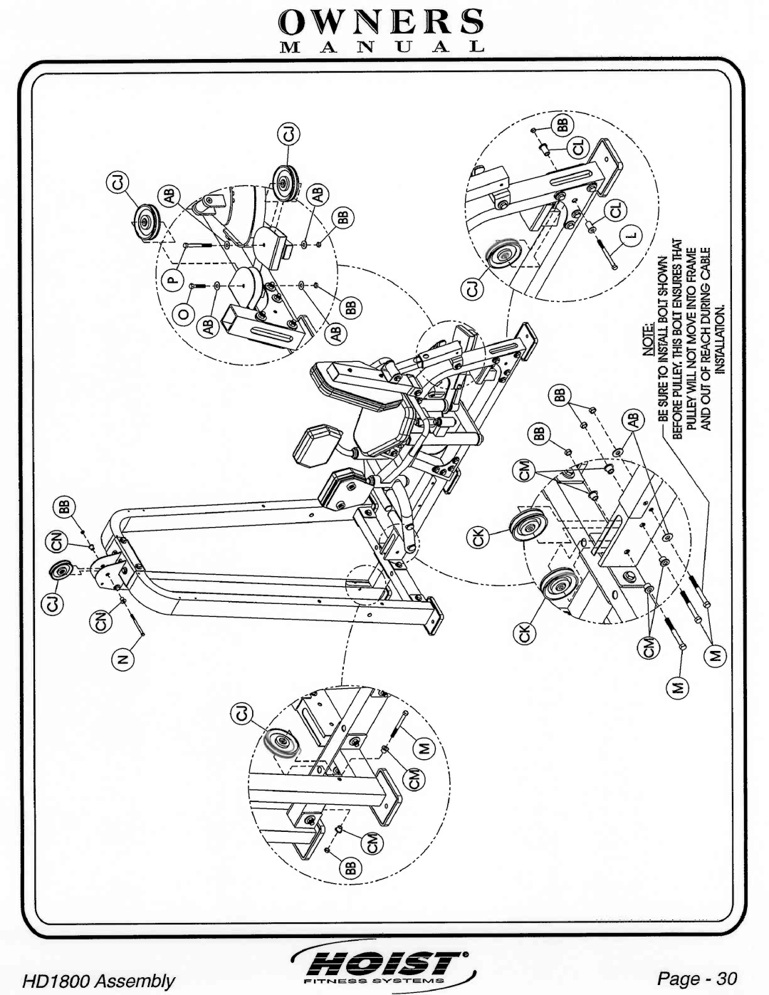 Hoist Fitness HD1800 manual 