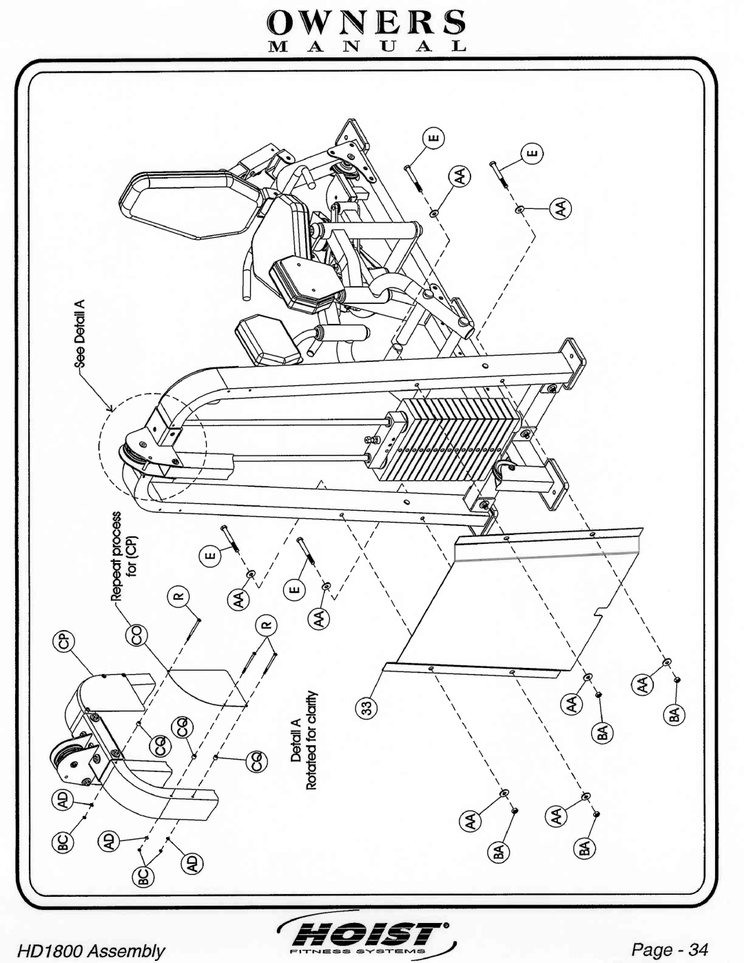 Hoist Fitness HD1800 manual 