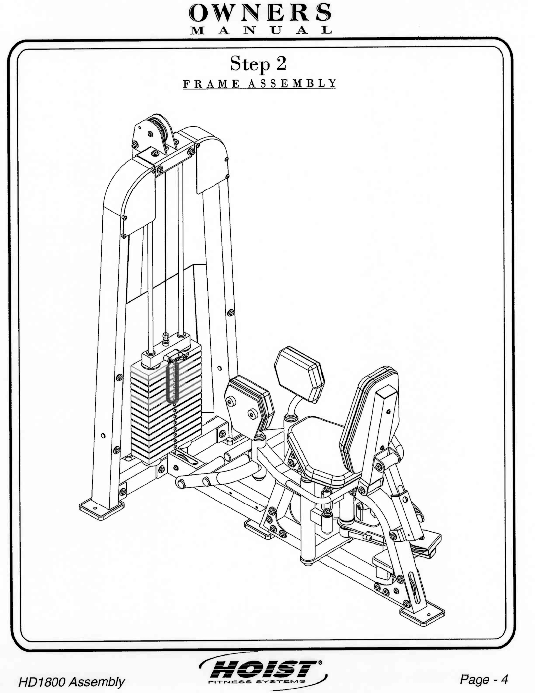 Hoist Fitness HD1800 manual 