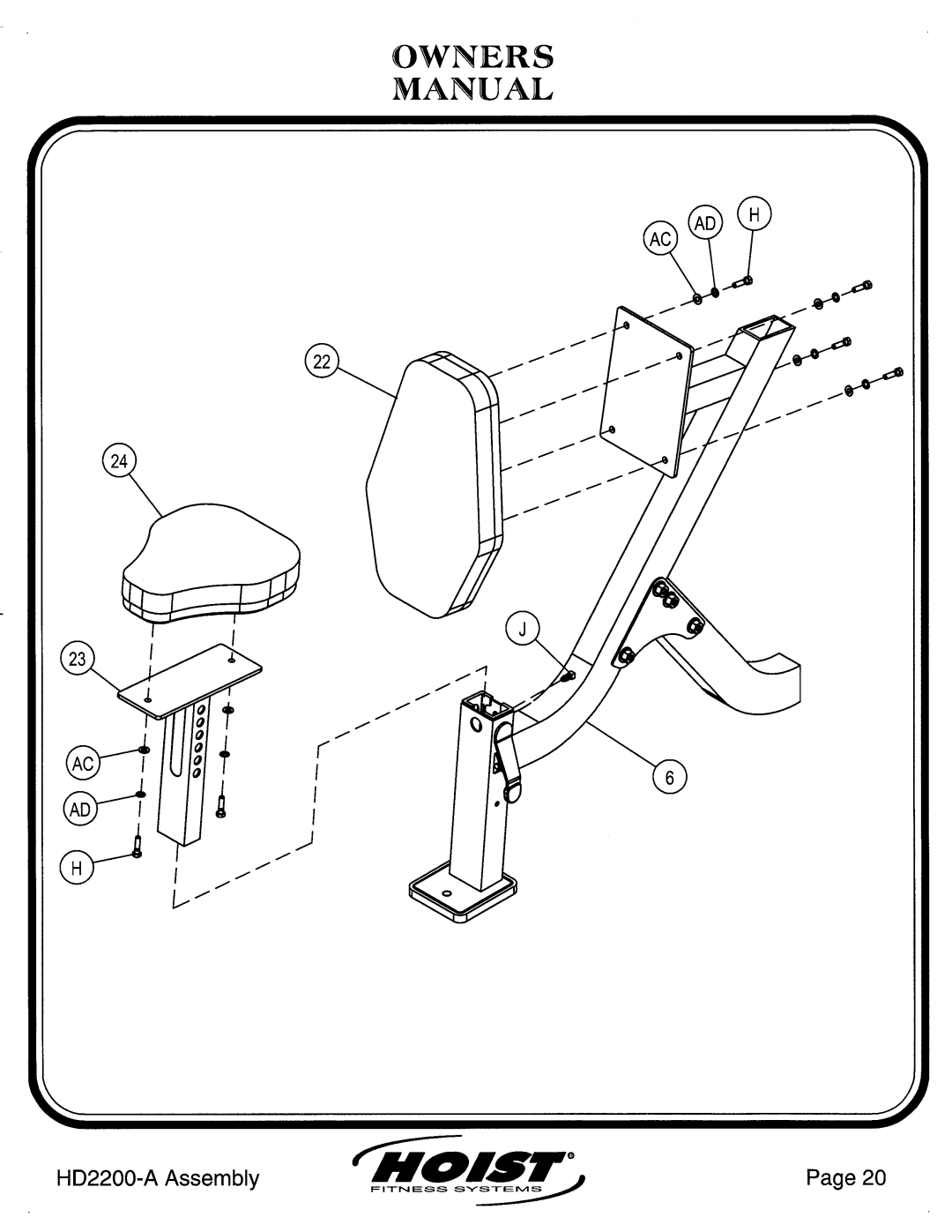 Hoist Fitness HD2200-A manual 