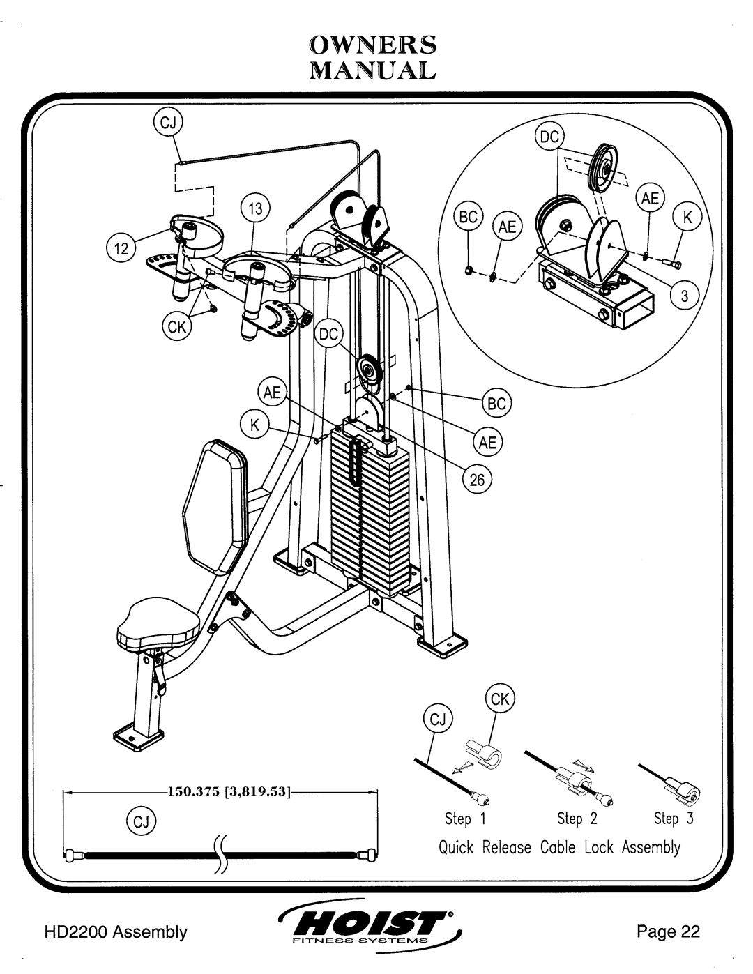 Hoist Fitness HD2200-A manual 