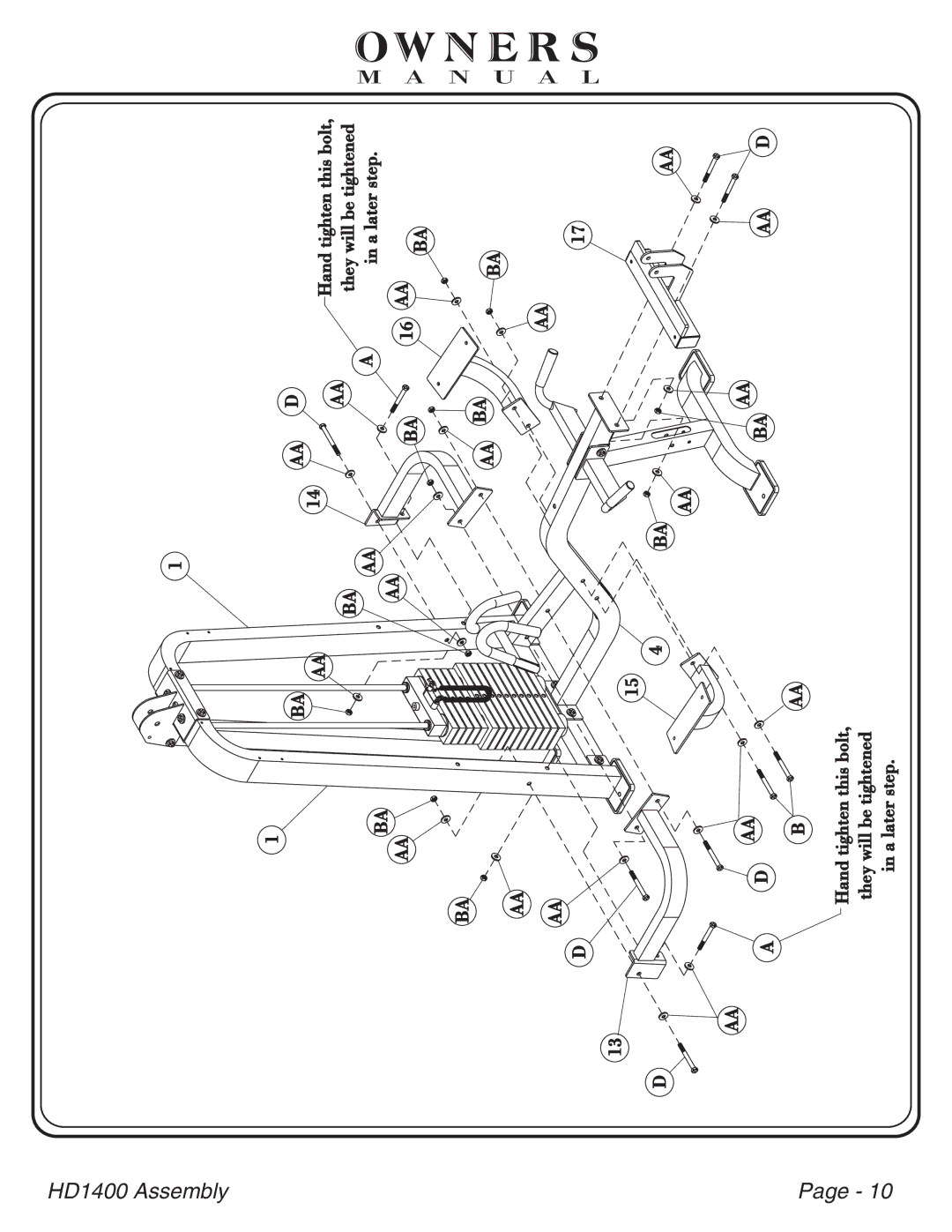 Hoist Fitness HDI400 owner manual Aa Ba 