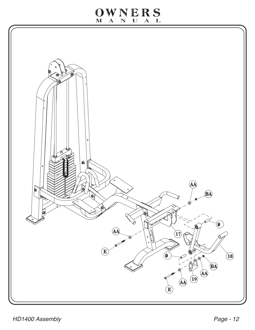 Hoist Fitness HDI400 owner manual Owners 