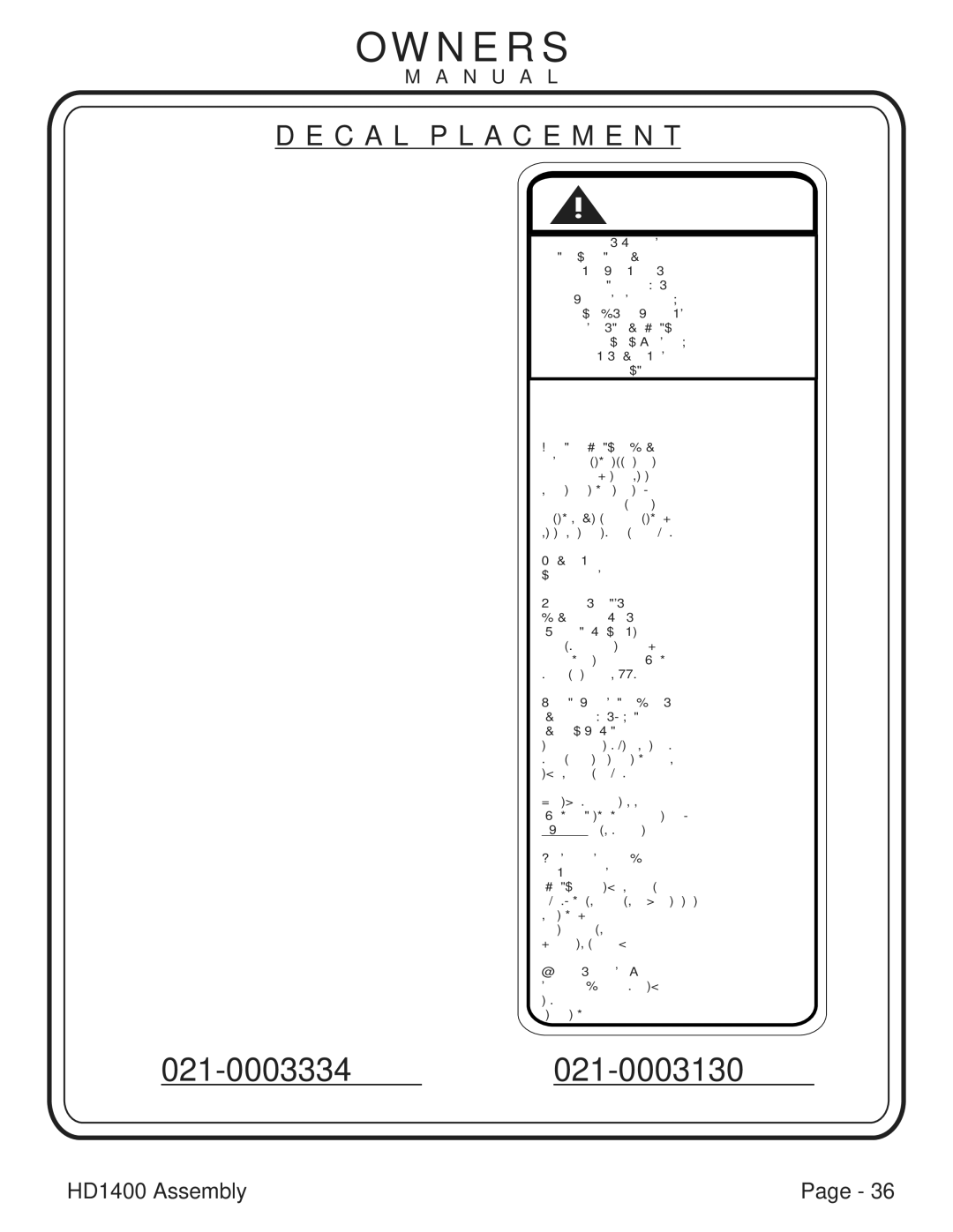 Hoist Fitness HDI400 owner manual 021-0003334 