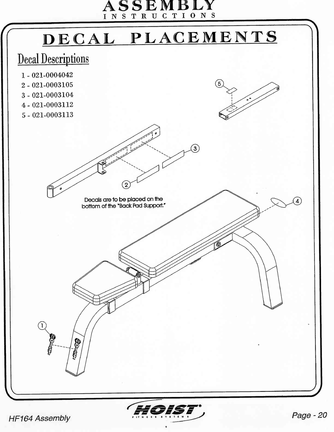 Hoist Fitness HF164 manual 