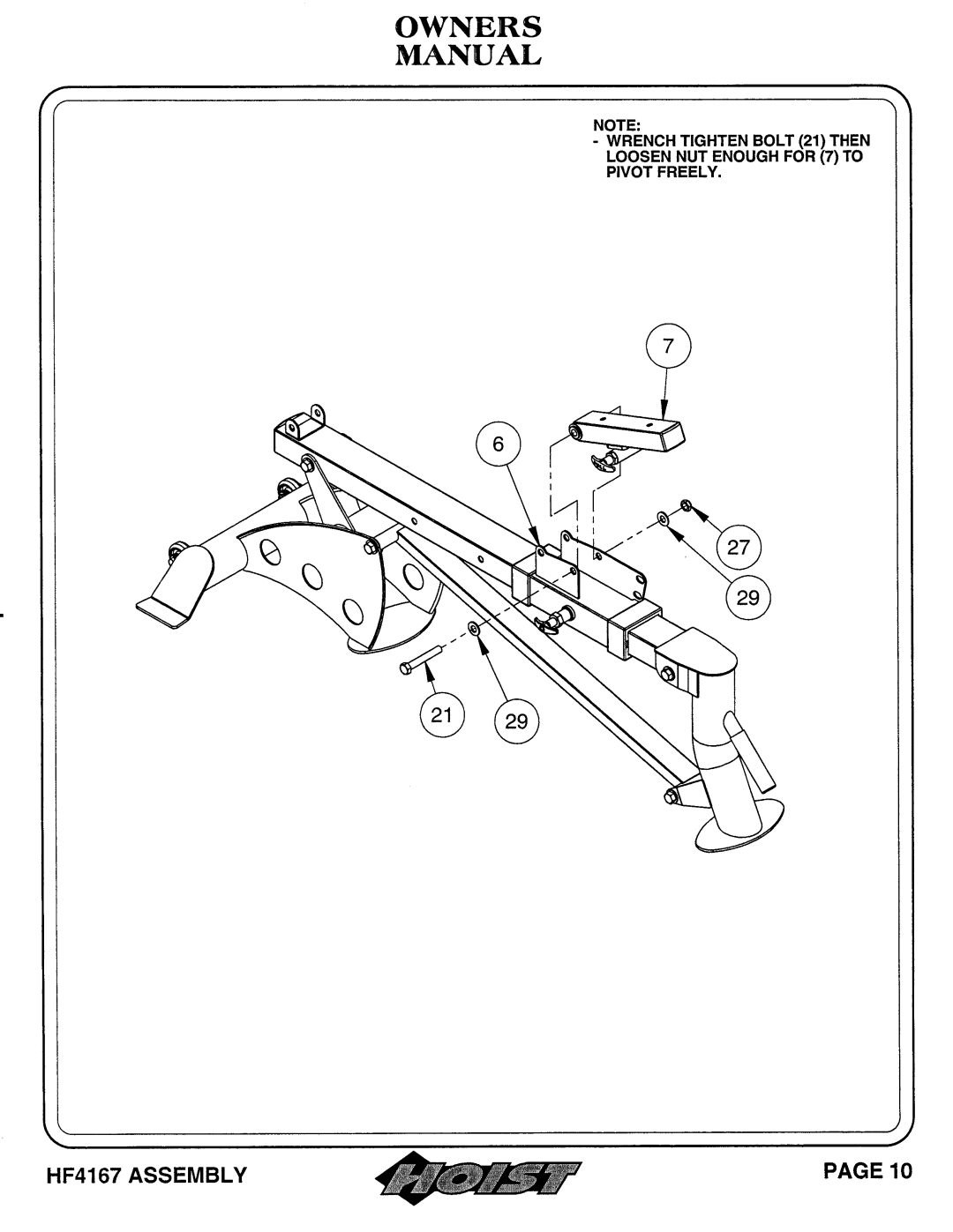 Hoist Fitness HF4167 owner manual 