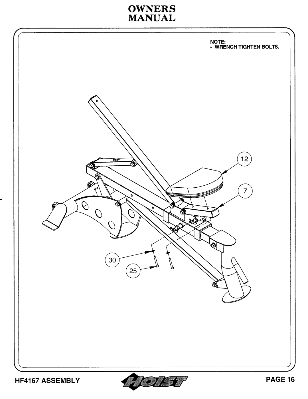 Hoist Fitness HF4167 owner manual 