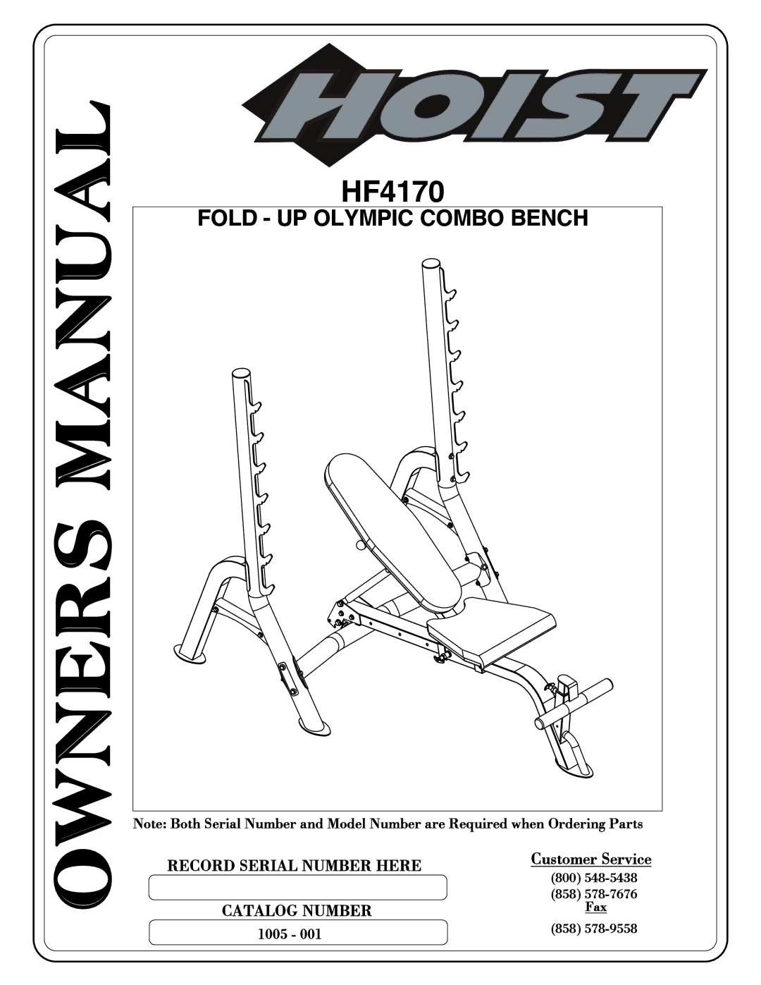 Hoist Fitness HF4170 owner manual 