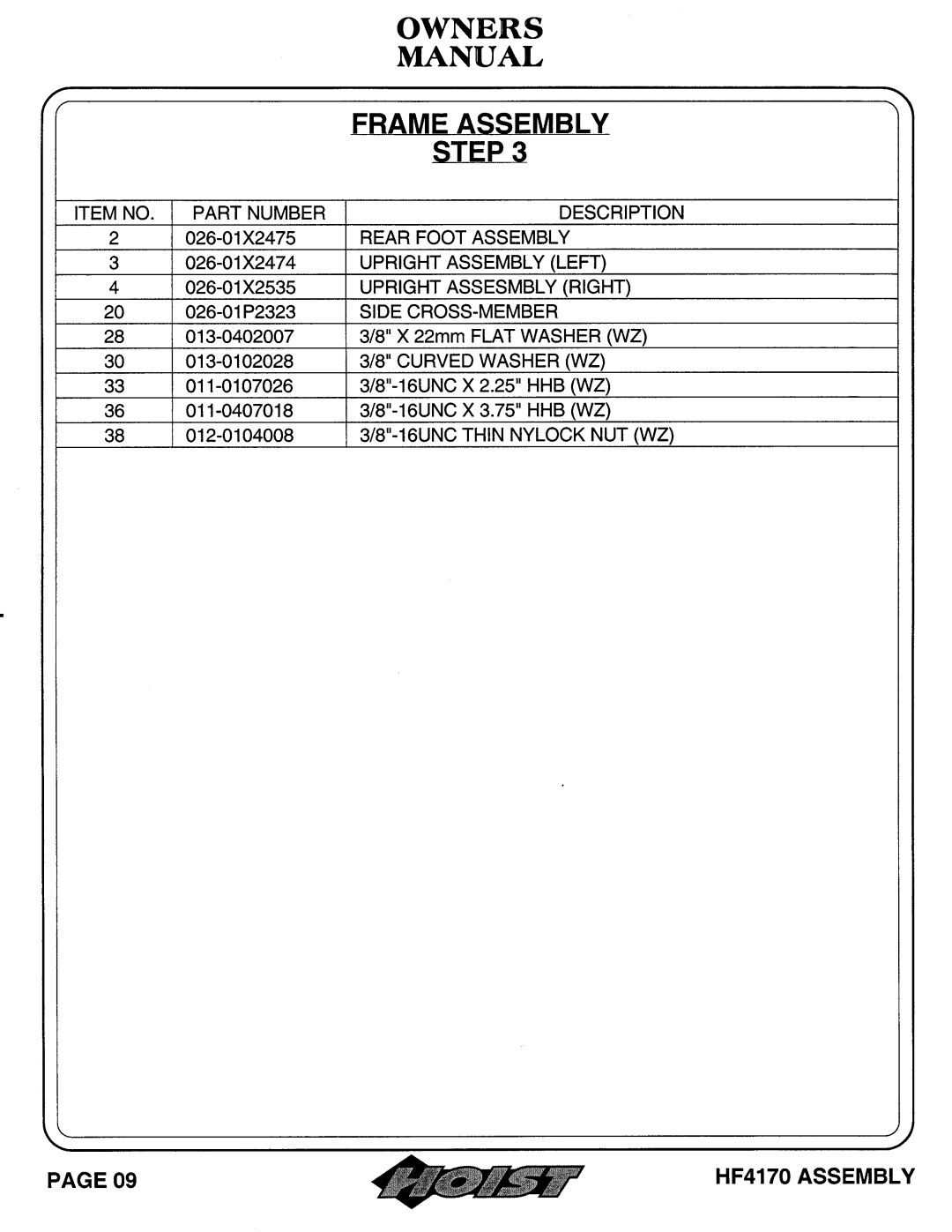 Hoist Fitness HF4170 owner manual 