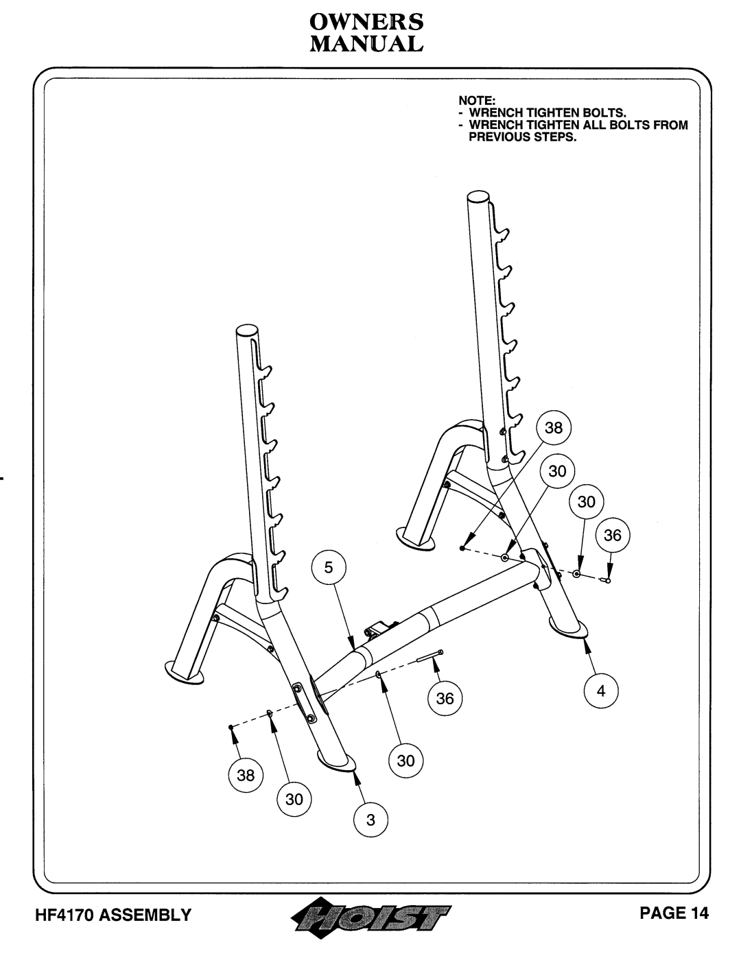 Hoist Fitness HF4170 owner manual 