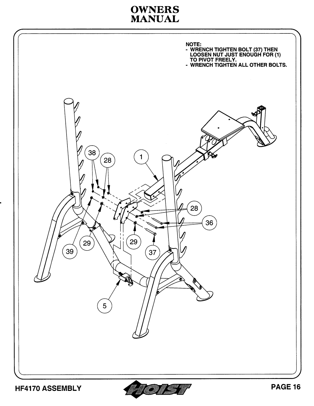 Hoist Fitness HF4170 owner manual 