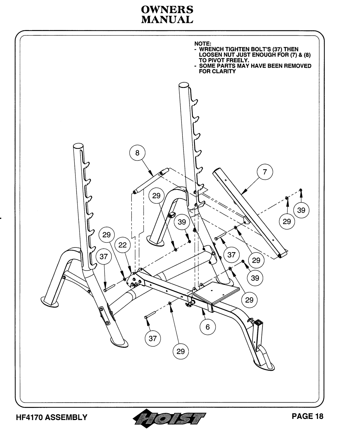 Hoist Fitness HF4170 owner manual 