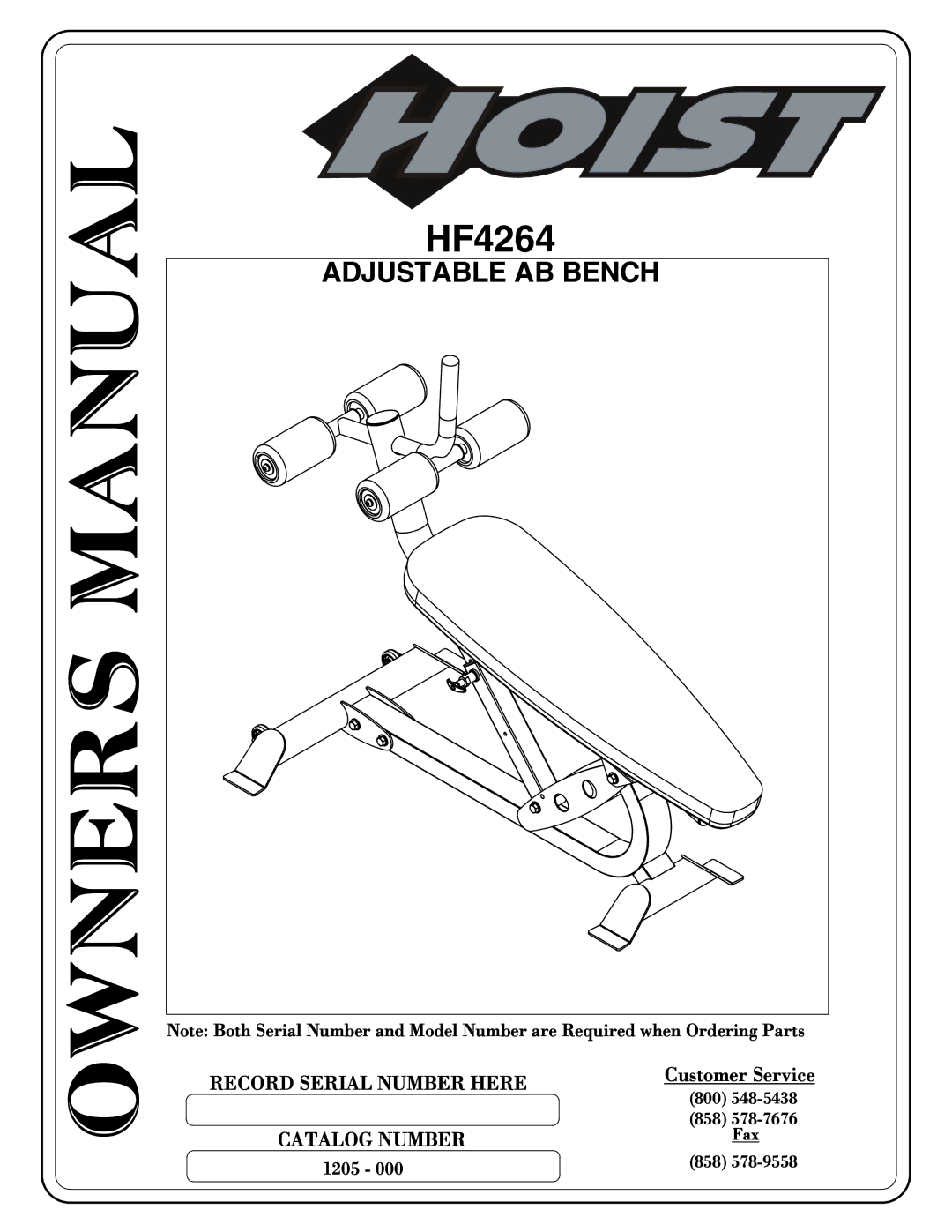 Hoist Fitness HF4264 owner manual 