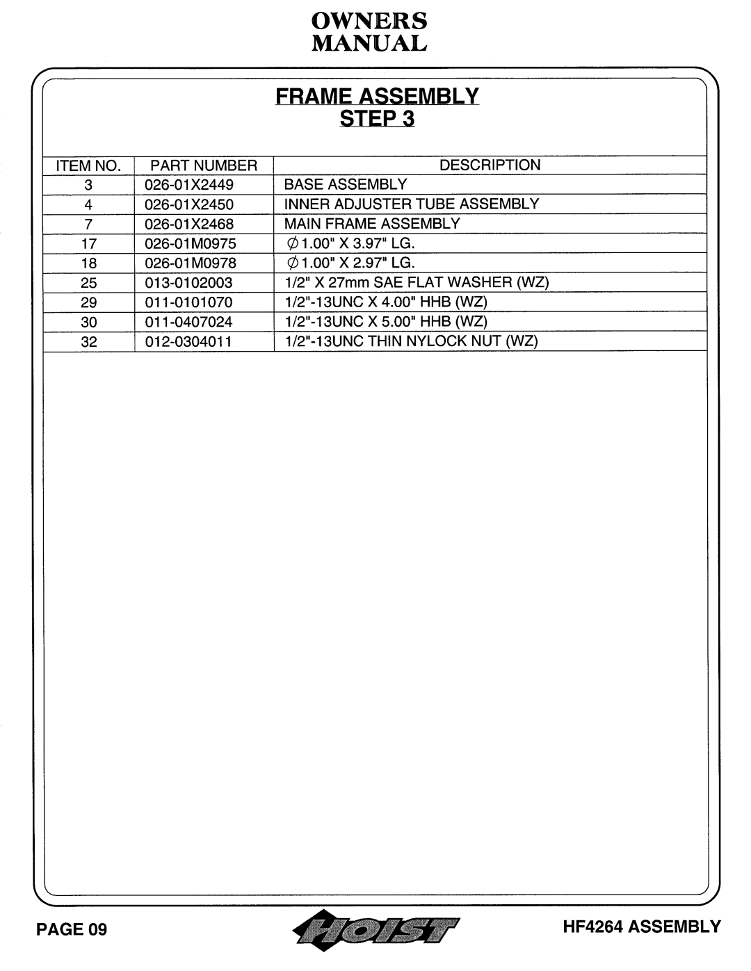 Hoist Fitness HF4264 owner manual 