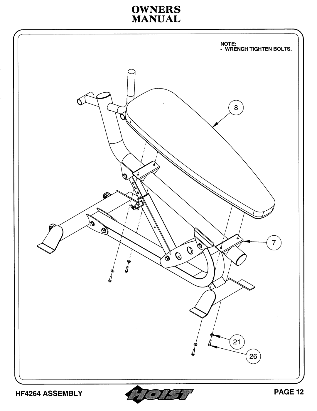 Hoist Fitness HF4264 owner manual 