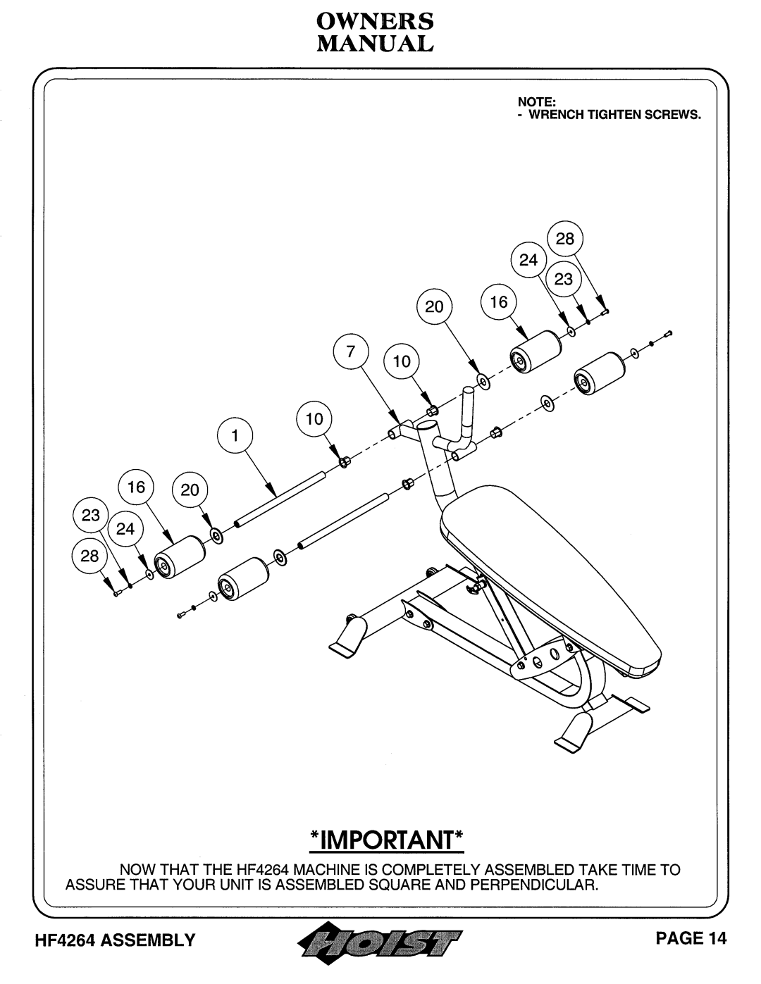 Hoist Fitness HF4264 owner manual 