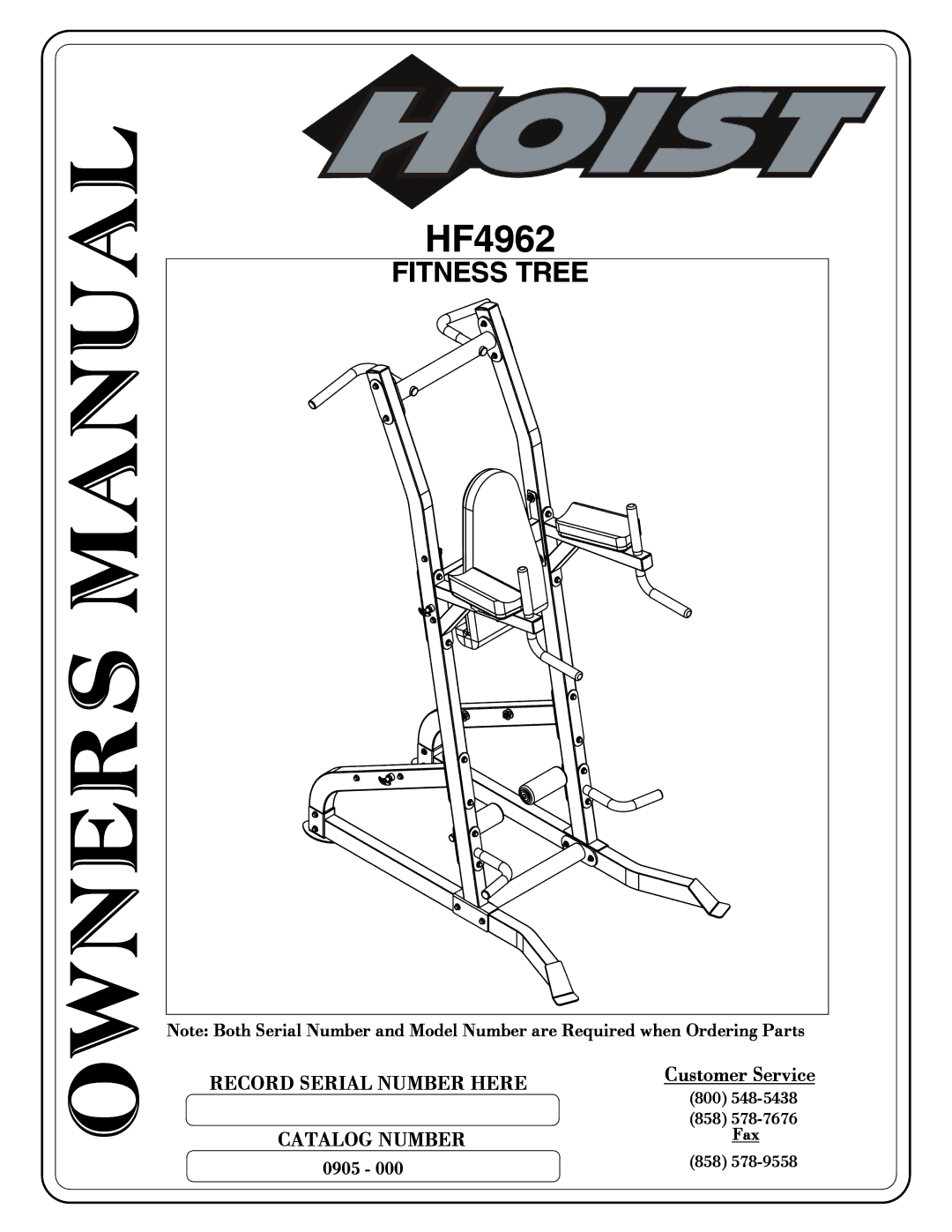 Hoist Fitness HF4962 owner manual 