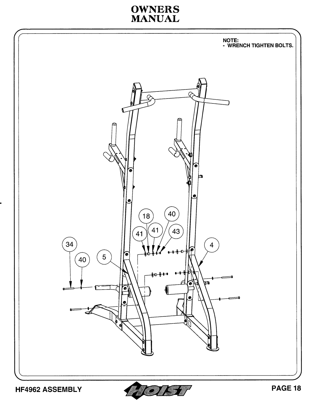 Hoist Fitness HF4962 owner manual 