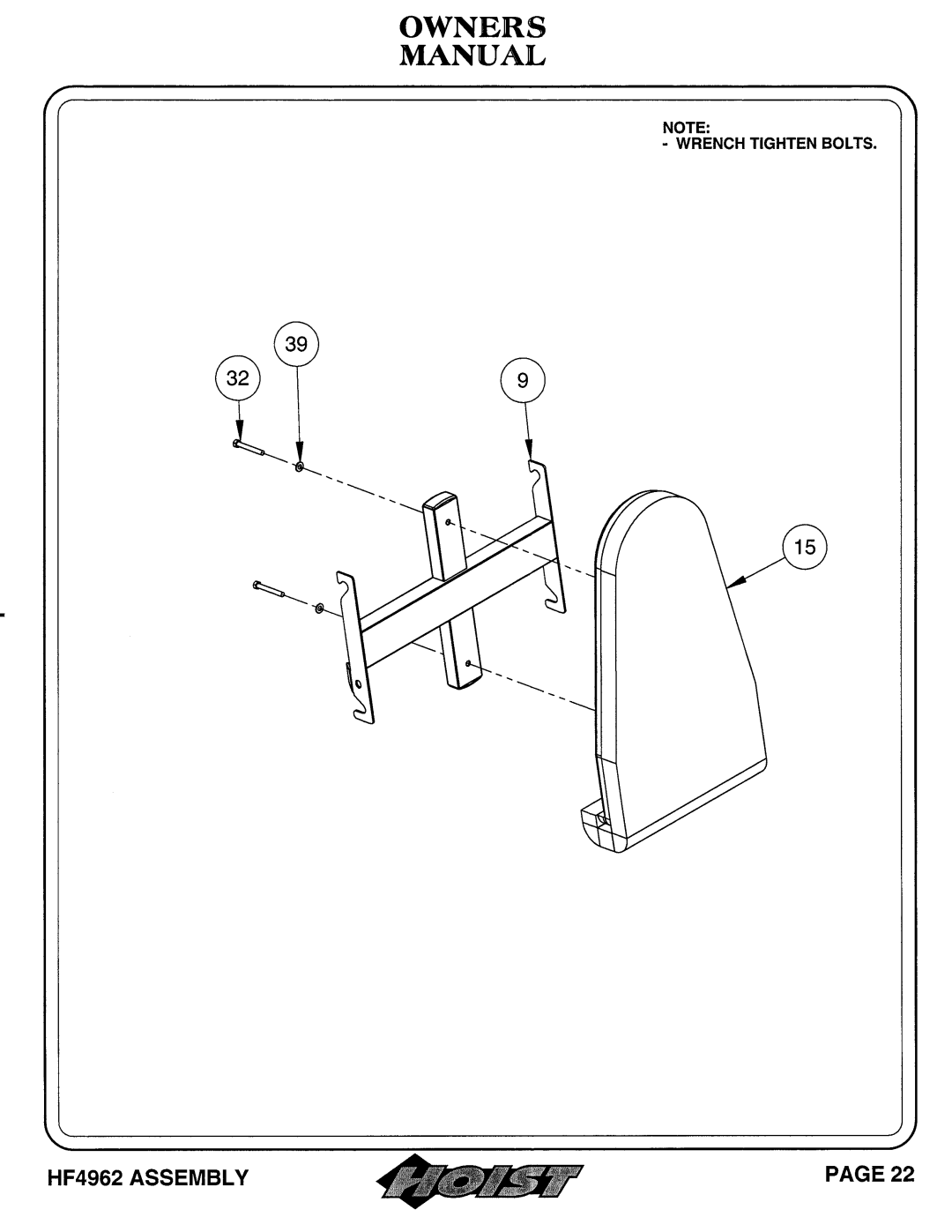 Hoist Fitness HF4962 owner manual 