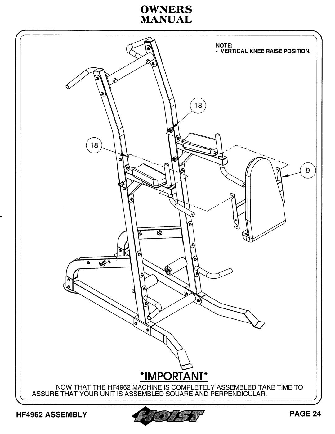 Hoist Fitness HF4962 owner manual 