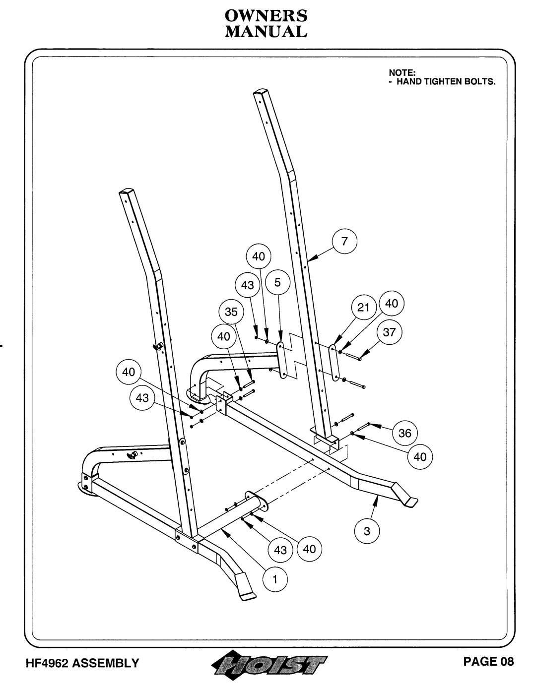 Hoist Fitness HF4962 owner manual 