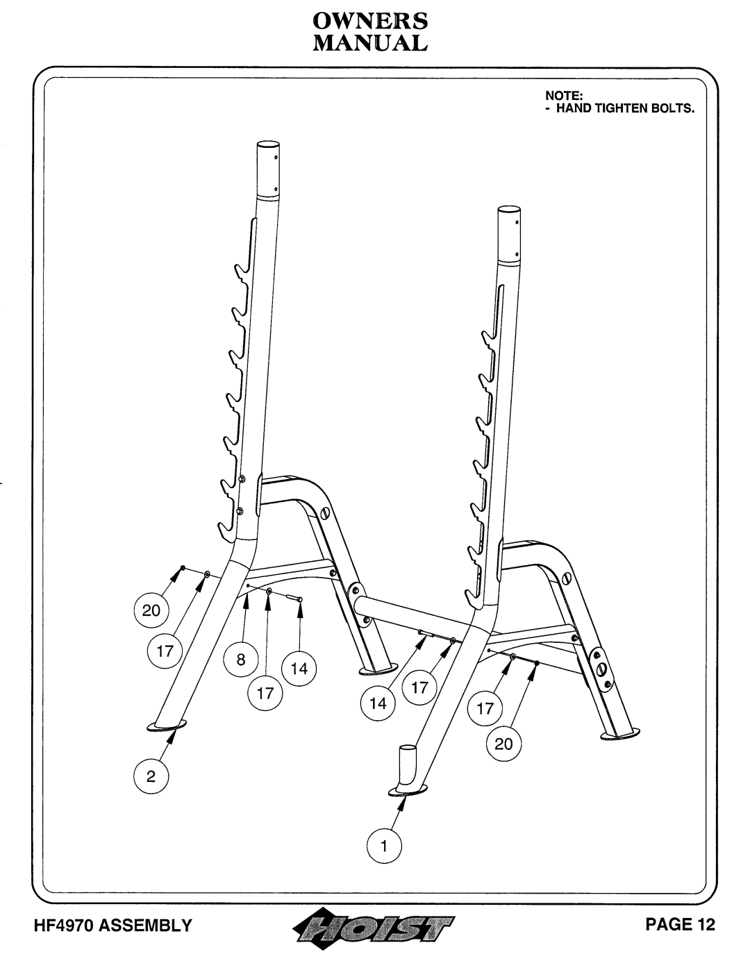 Hoist Fitness hf4970 owner manual 