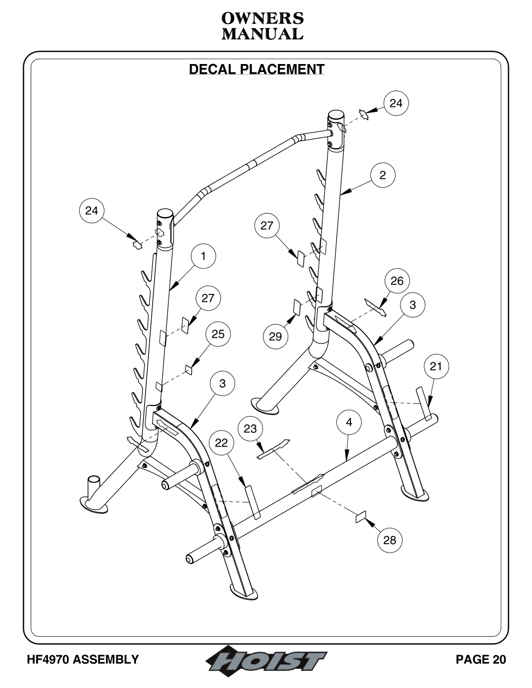 Hoist Fitness hf4970 owner manual HF4970 Assembly 