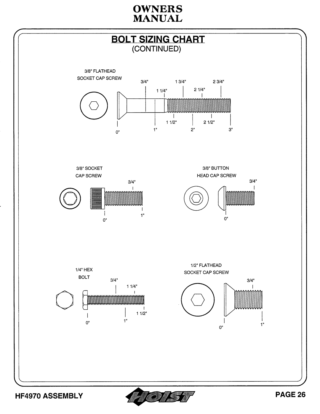 Hoist Fitness hf4970 owner manual 