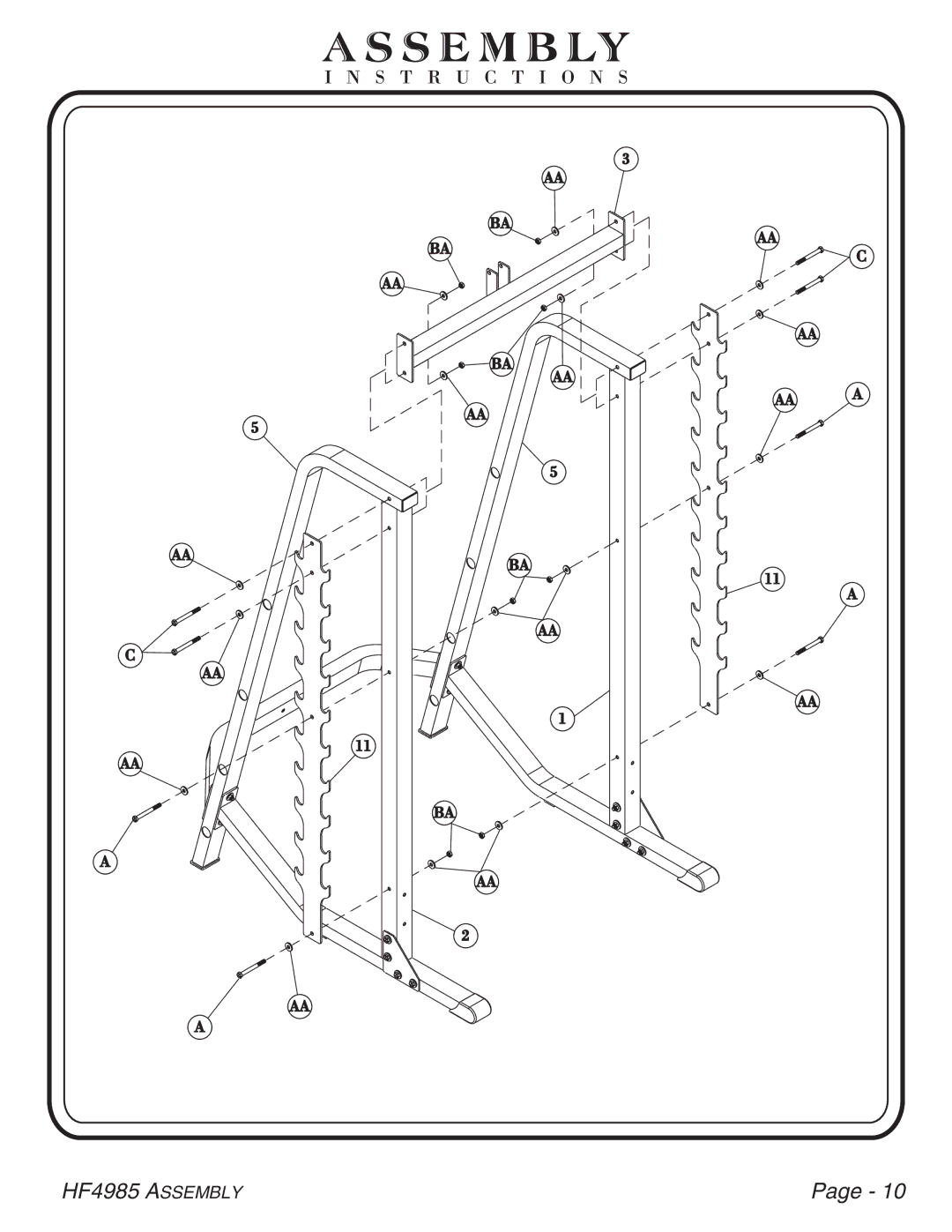 Hoist Fitness HF4985 owner manual AA a 