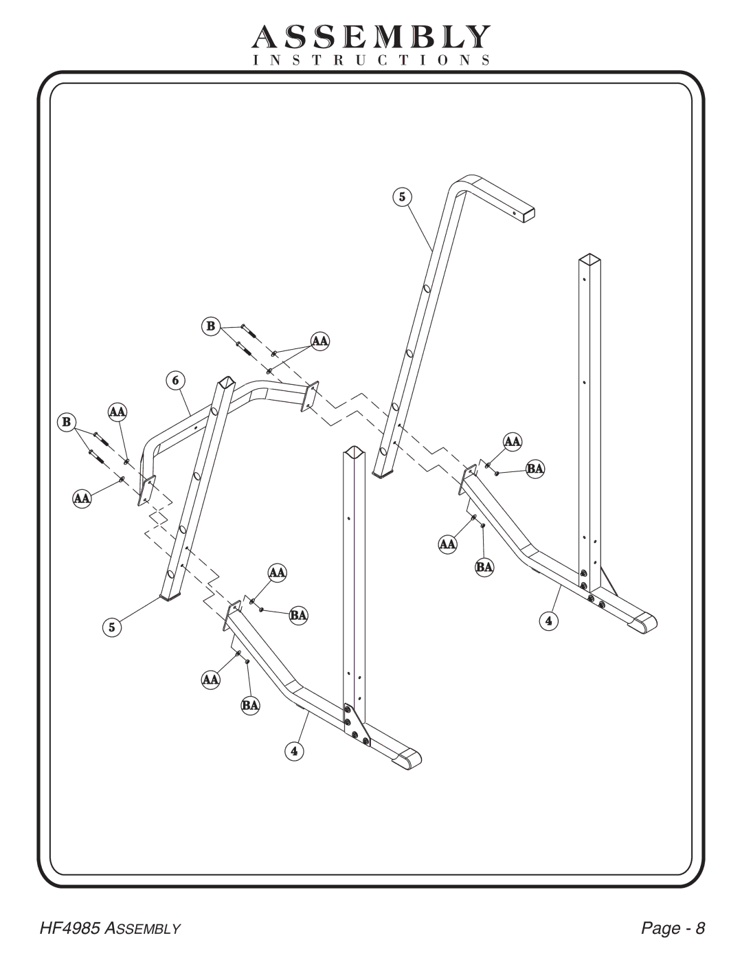 Hoist Fitness HF4985 owner manual Ss E M B Ly 